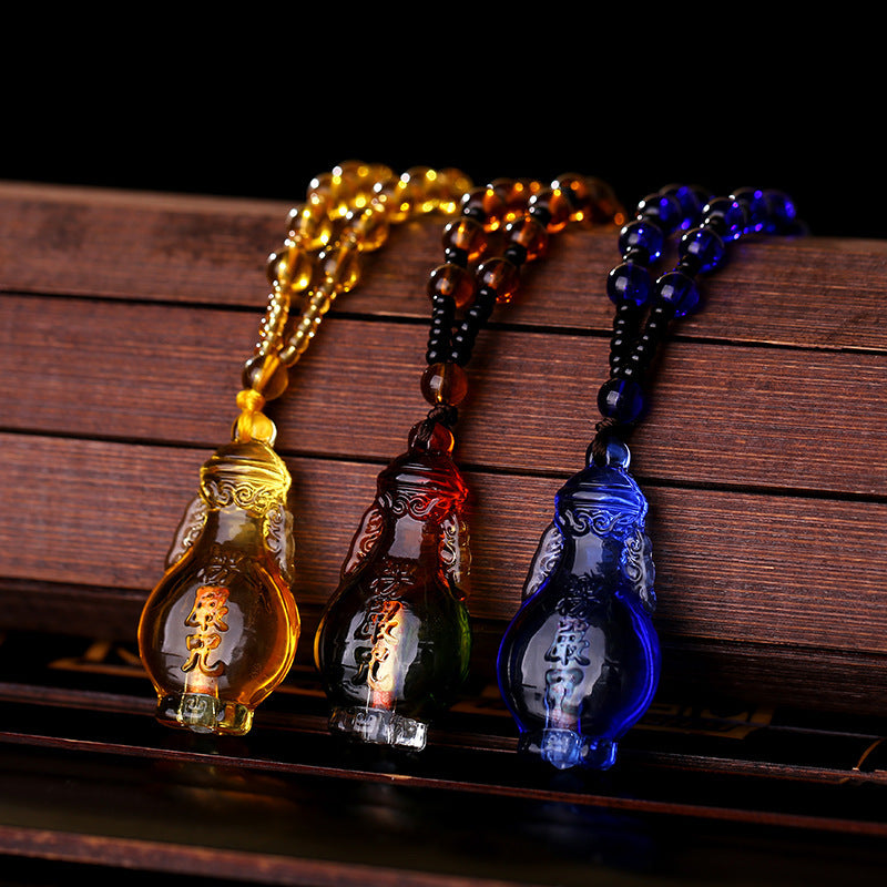 Mantra Glass Vase Built-in Scripture Aquarius Pendants