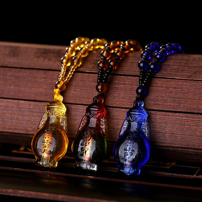 Mantra Glass Vase Built-in Scripture Aquarius Pendants