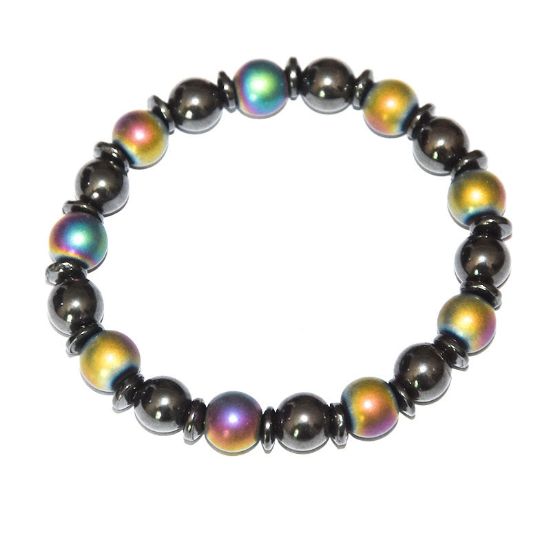 Women's & Men's Black Hematite Stone Beads Magnet Jewelry Bracelets