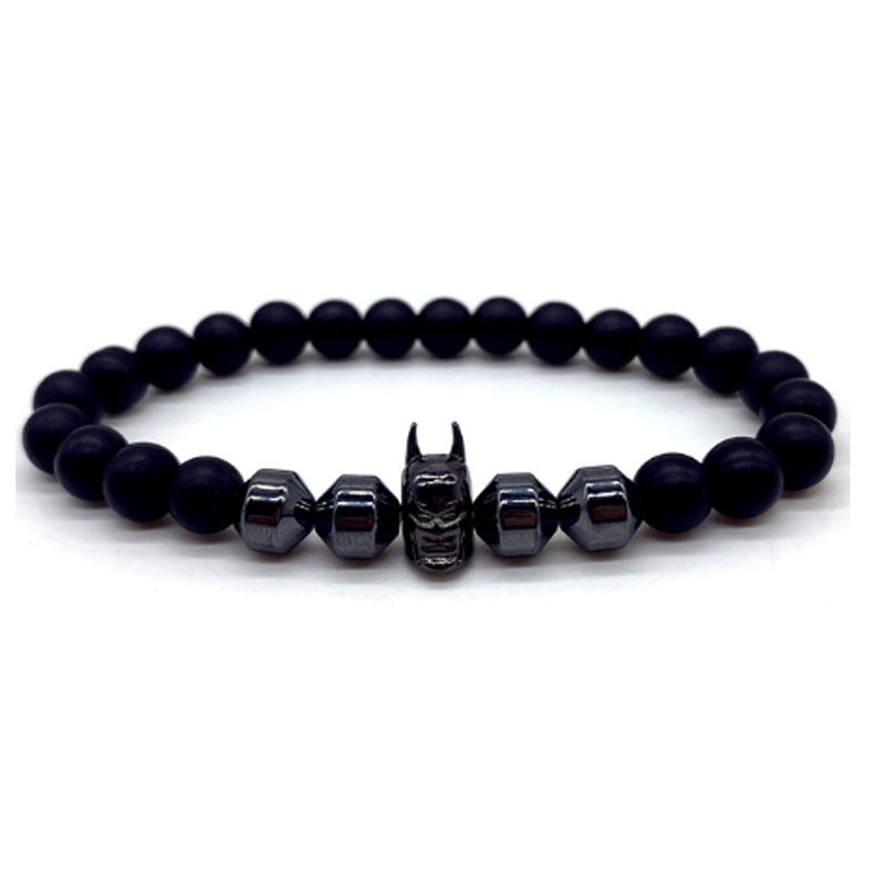 Men's Ornament Batman Charm Handmade Hematite Tigereye Bracelets