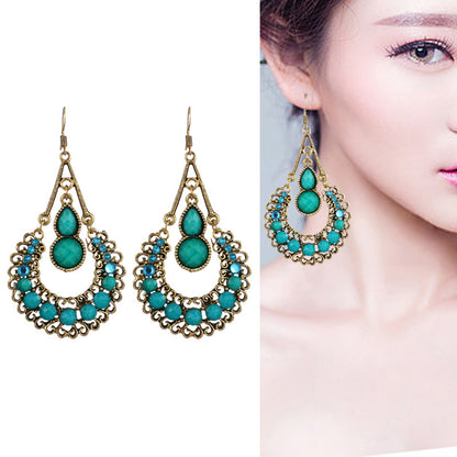 Round Accessories Personalized Texture Cutout Black Earrings