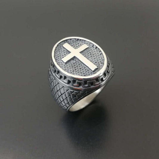 Men's Retro Punk Titanium Steel Polished Rings