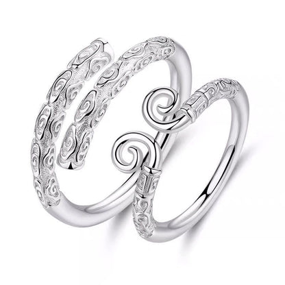 Women's & Men's Of Sterling Sier Light Luxury Long-distance Love Commemorative Couple Rings