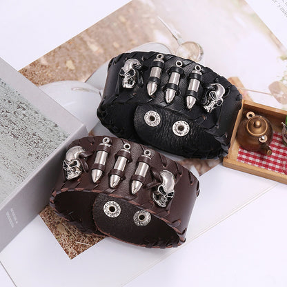Punk Cattle Leather Unique Hipster Motorcycle Bracelets