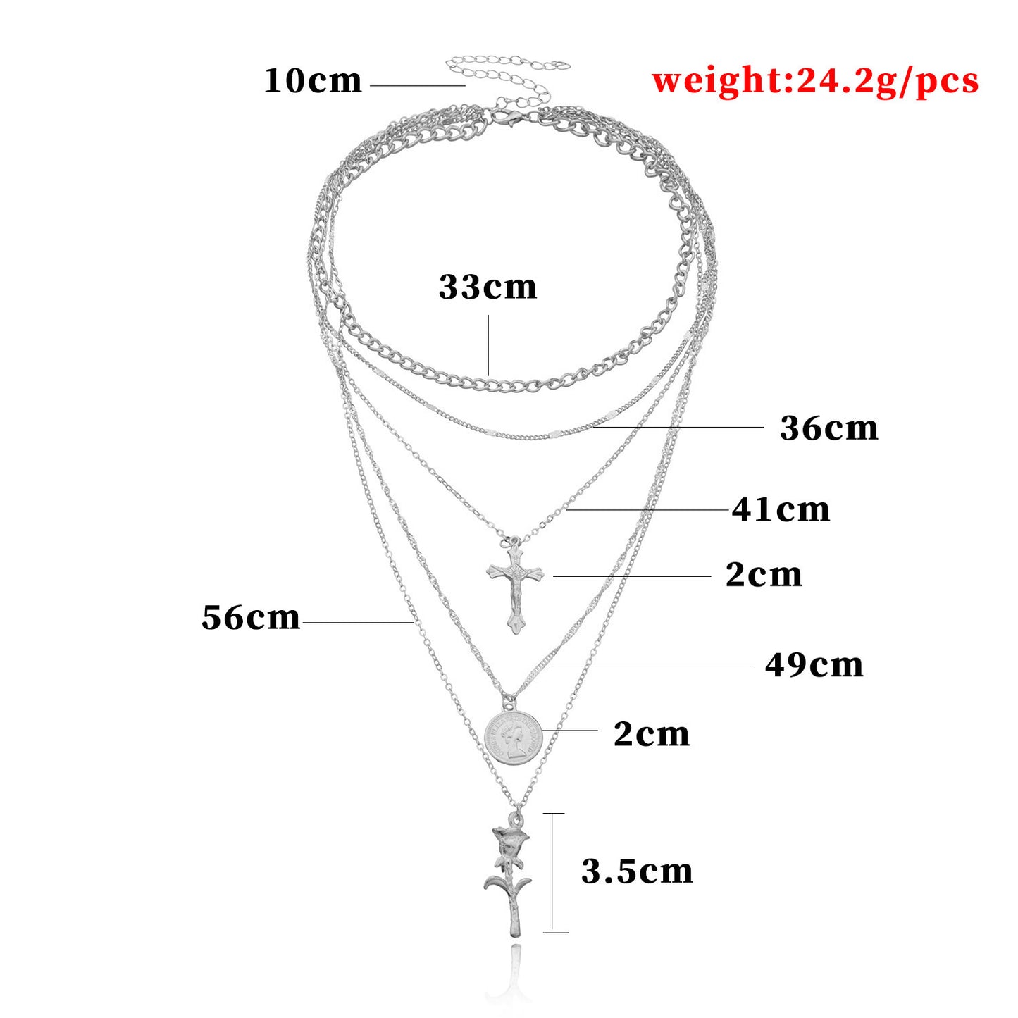 Fashion Cross Queen Head Female Temperament Necklaces