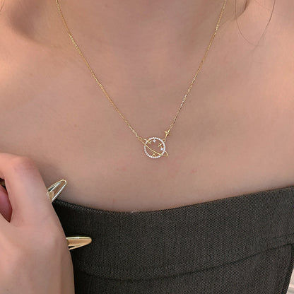 Planet Zircon Micro Diamond Female Clavicle Necklaces