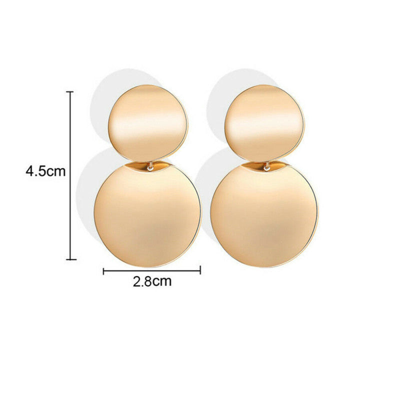 Women's Retro Metal Wafer Ear Geometric Round Earrings
