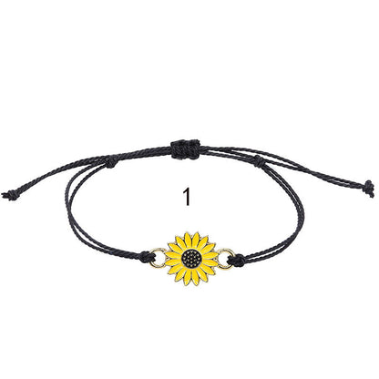 Sunflower Daisy Wax Line Woven Chrysanthemum Bracelets