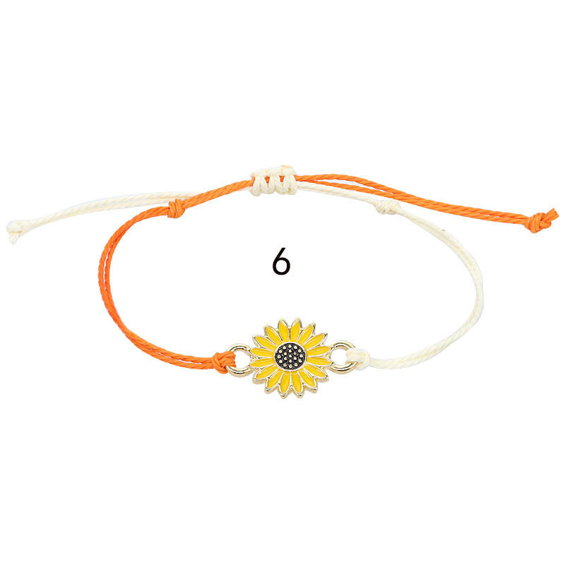 Sunflower Daisy Wax Line Woven Chrysanthemum Bracelets