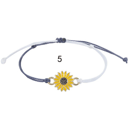 Sunflower Daisy Wax Line Woven Chrysanthemum Bracelets