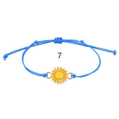 Sunflower Daisy Wax Line Woven Chrysanthemum Bracelets