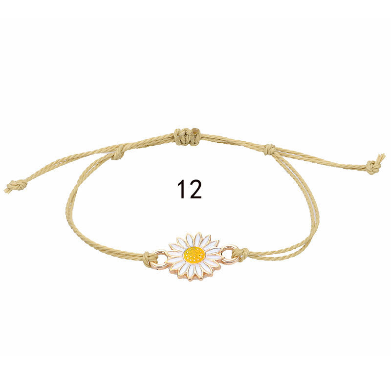 Sunflower Daisy Wax Line Woven Chrysanthemum Bracelets