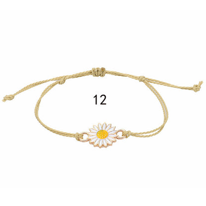 Sunflower Daisy Wax Line Woven Chrysanthemum Bracelets