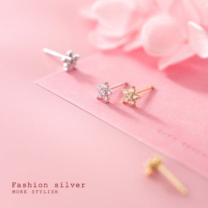 Star Ear Full Diamond Mini Pentagram Earrings