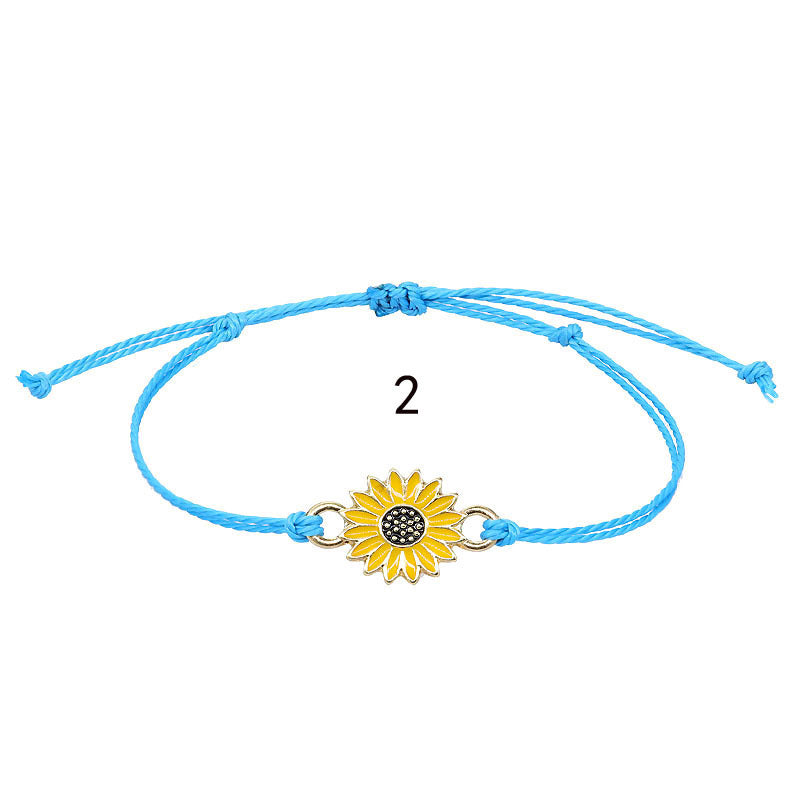 Sunflower Daisy Wax Line Woven Chrysanthemum Bracelets