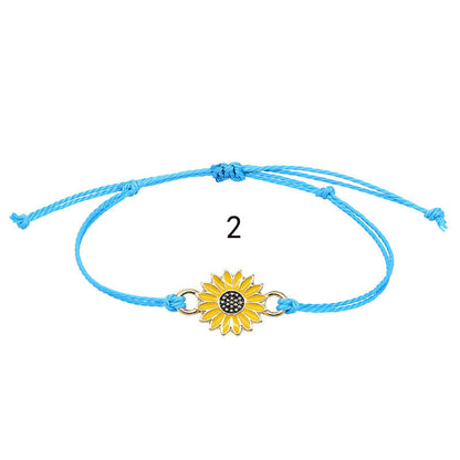 Sunflower Daisy Wax Line Woven Chrysanthemum Bracelets