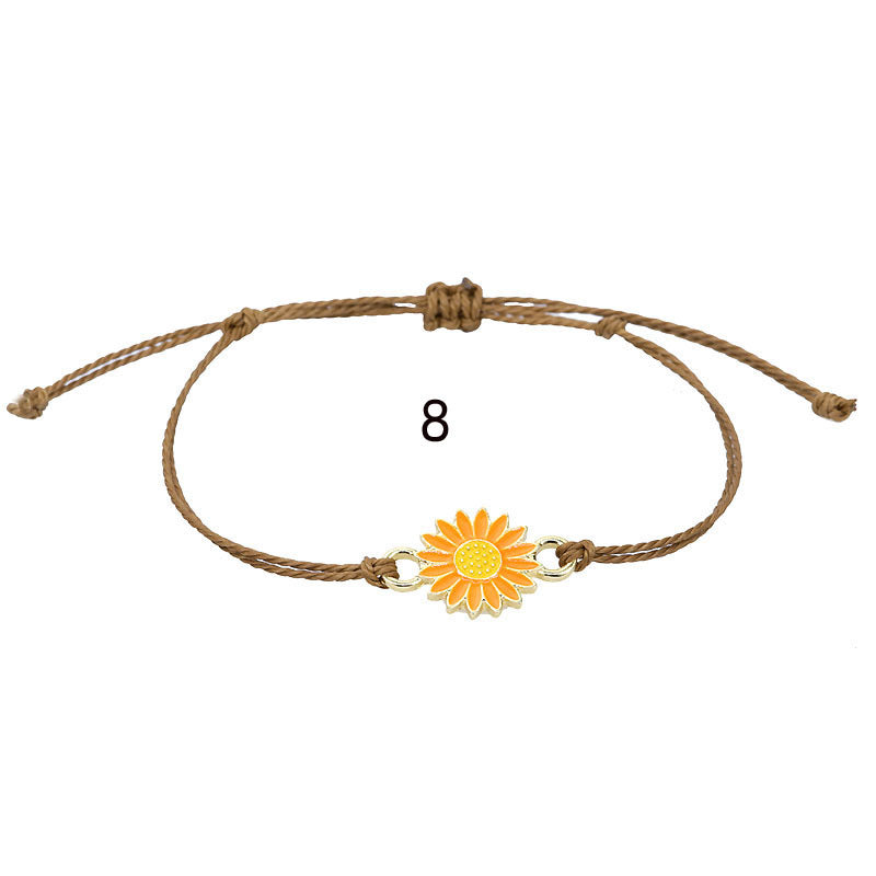 Sunflower Daisy Wax Line Woven Chrysanthemum Bracelets