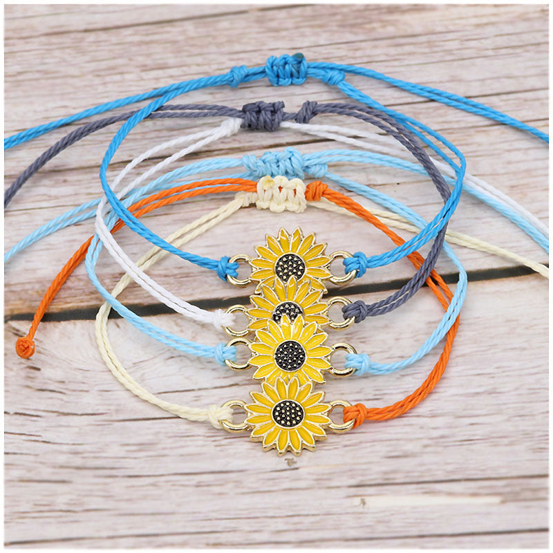 Sunflower Daisy Wax Line Woven Chrysanthemum Bracelets