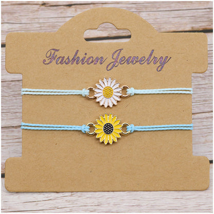 Sunflower Daisy Wax Line Woven Chrysanthemum Bracelets