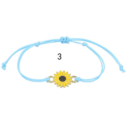 Sunflower Daisy Wax Line Woven Chrysanthemum Bracelets