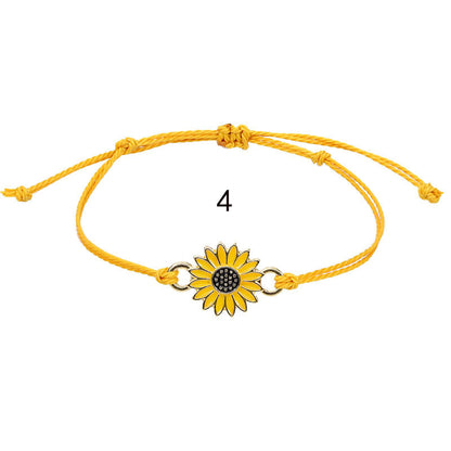 Sunflower Daisy Wax Line Woven Chrysanthemum Bracelets