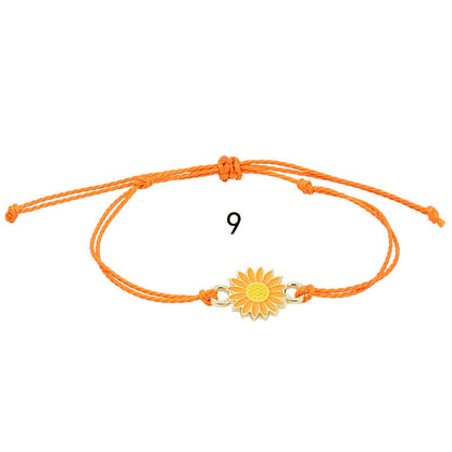 Sunflower Daisy Wax Line Woven Chrysanthemum Bracelets