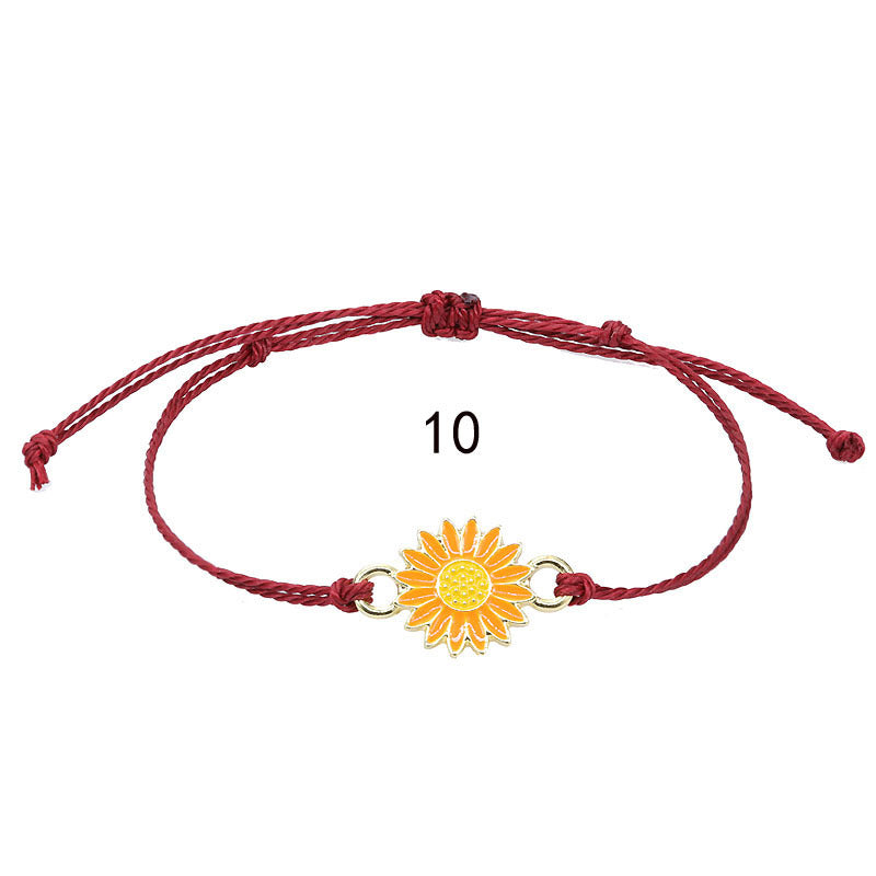 Sunflower Daisy Wax Line Woven Chrysanthemum Bracelets