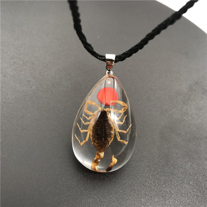 Insect Epoxy Landscape Real Yellow Scorpion Necklaces