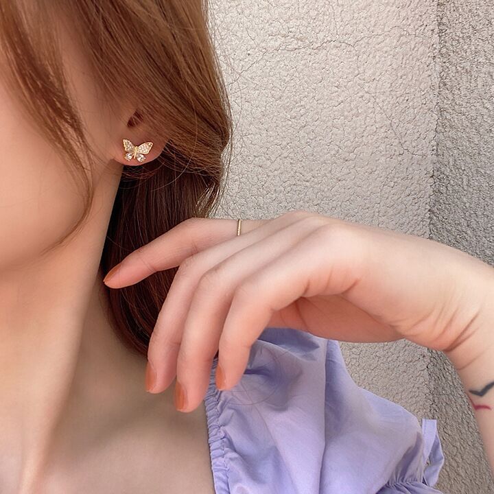 Butterfly Two Simple Style Long Tassel Earrings