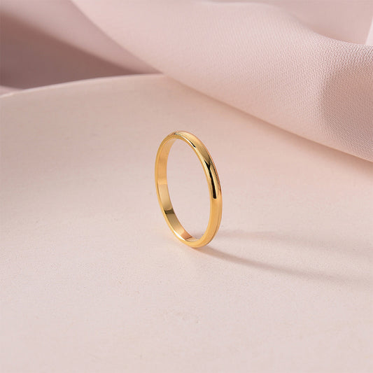 Glossy Stainless Steel Simple Fashionable Rose Rings