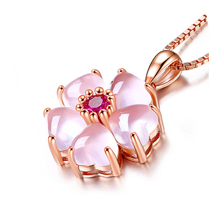 Sweet Heart Bud Petals Clear Ross Pendants