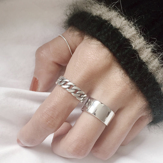 Women's Sterling Sier Geometric Cross Open Index Finger Fashion Rings