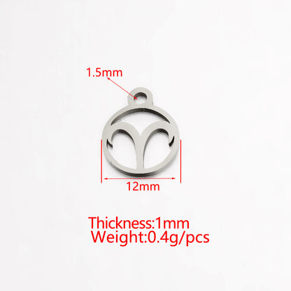 Stainless Steel Small Mirror Twee Constellations Pendants