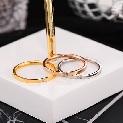 Women's Rose Gold Micro Inlaid With Diamond Rings