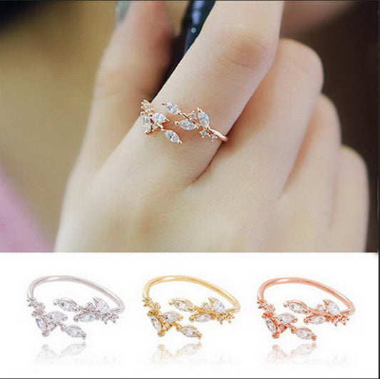 Women's Leaves Open Fashion Shin Lee Sung Rings