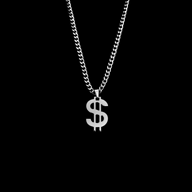 Women's & Men's Disco Personality Titanium Steel Dollar Symbol Necklaces