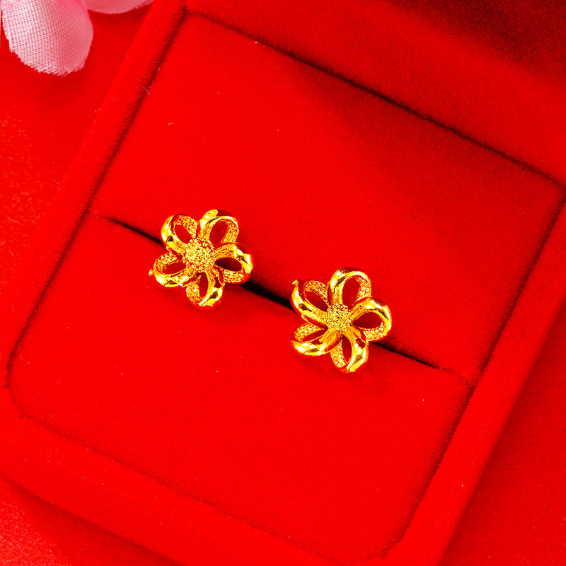 Women's Summer Flower High-grade Rose Vietnam Placer Earrings