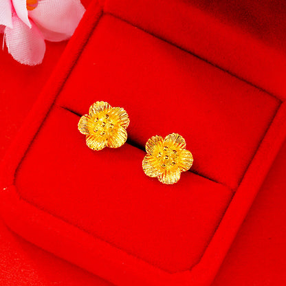 Women's Summer Flower High-grade Rose Vietnam Placer Earrings