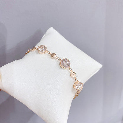 Korean Style Diamond Plated Rose Gold Bracelets