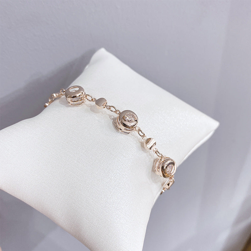 Korean Style Diamond Plated Rose Gold Bracelets