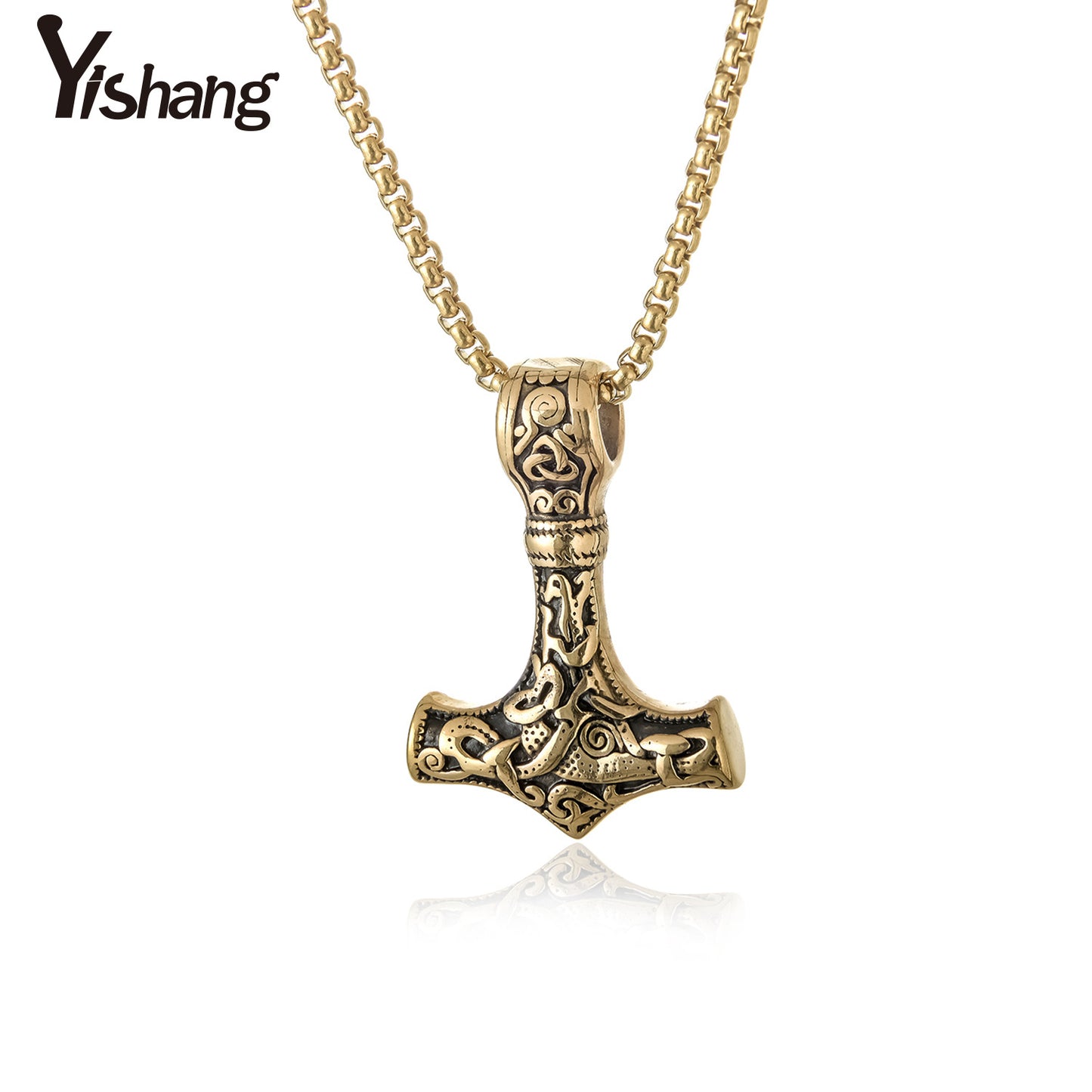 Men's Ornament Vintage Engraving Nordic Viking Pirate Necklaces