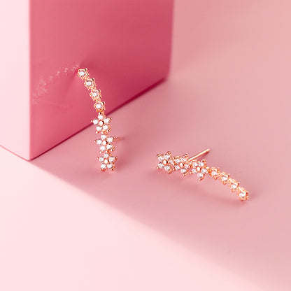Women's Love Lodge Sier Korean Summer Sweet Earrings