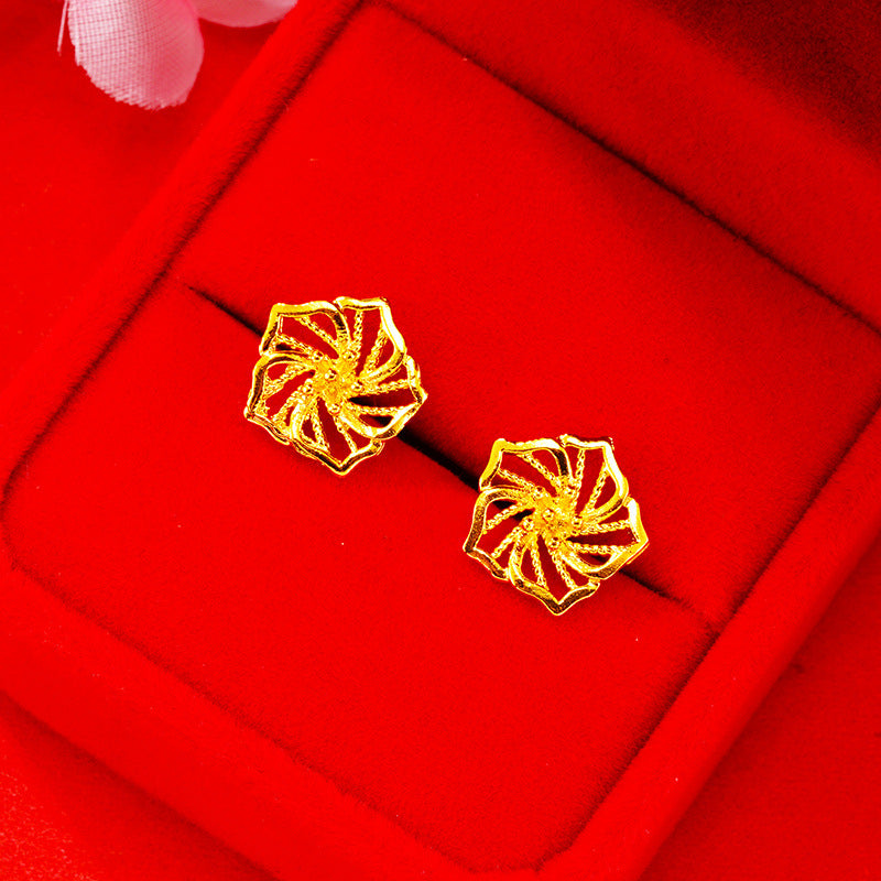 Women's Summer Flower High-grade Rose Vietnam Placer Earrings