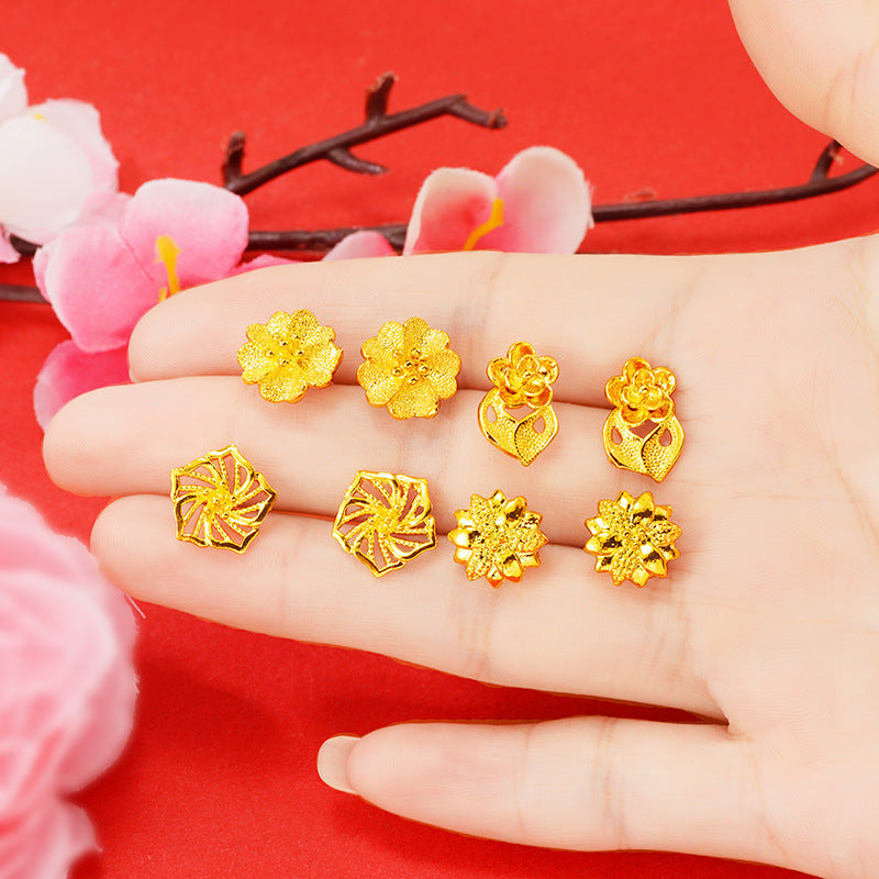 Women's Summer Flower High-grade Rose Vietnam Placer Earrings