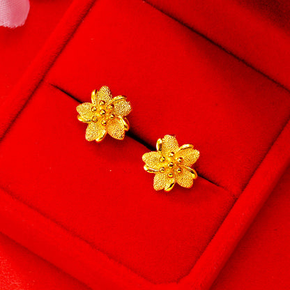 Women's Summer Flower High-grade Rose Vietnam Placer Earrings