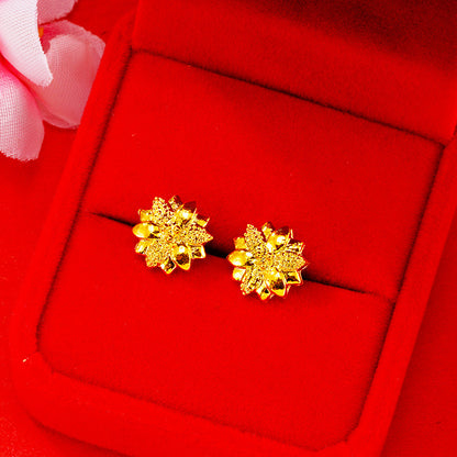 Women's Summer Flower High-grade Rose Vietnam Placer Earrings