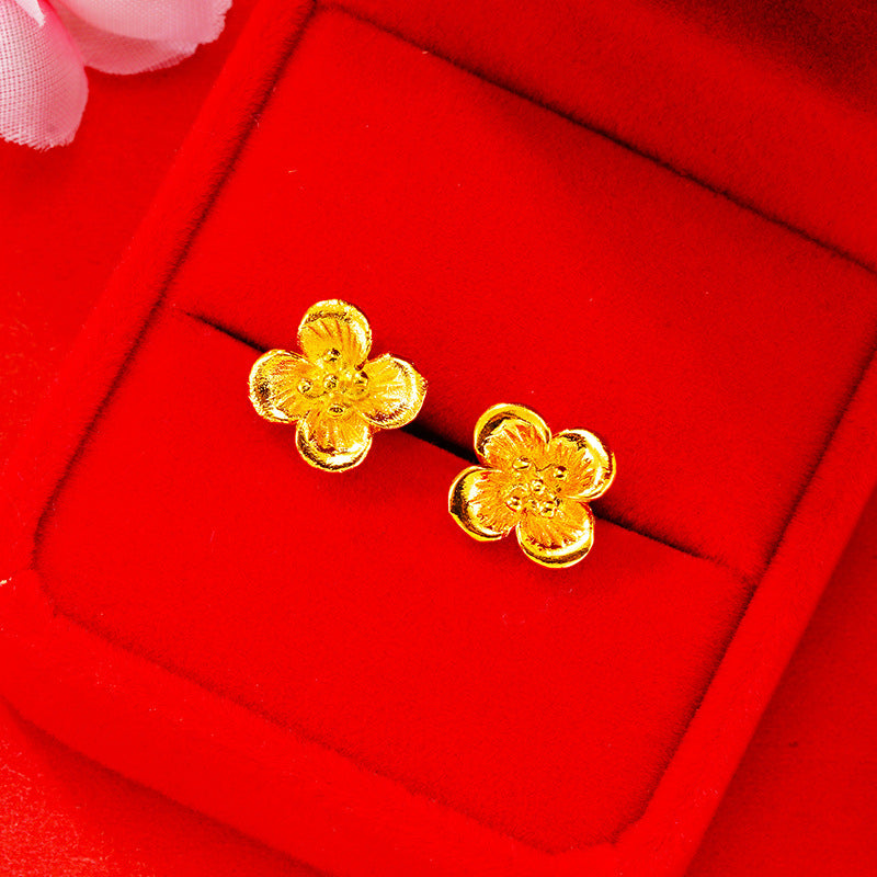 Women's Summer Flower High-grade Rose Vietnam Placer Earrings