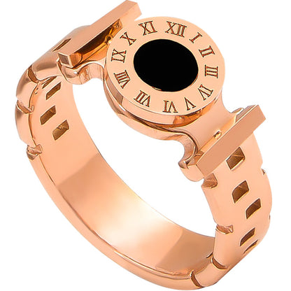 Design Roman Numeral Female Titanium Steel Rings