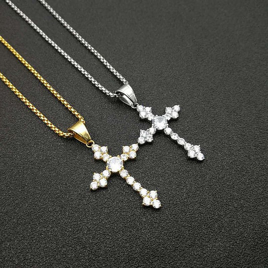 Accessories Titanium Steel Gold Plated Inlaid Pendants