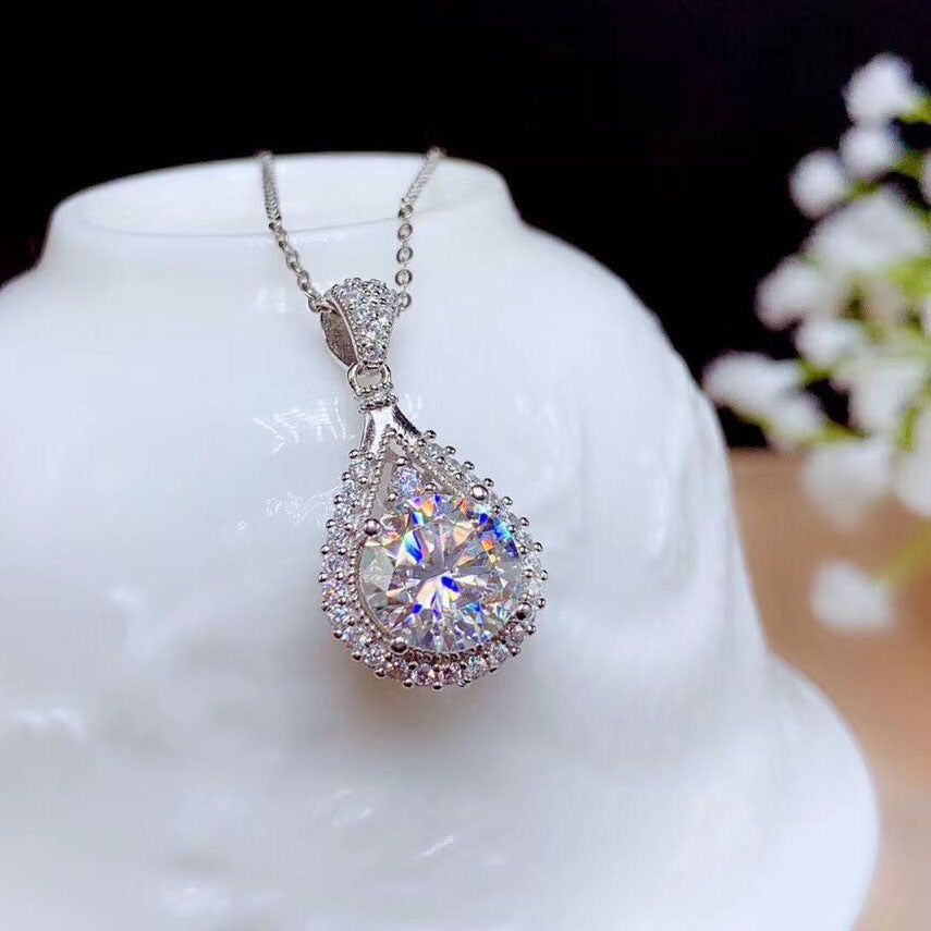 Water Drop Pear-shaped Imitation Moissanite High Pendants